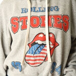 Rolling Stones Gray Hoodie with Graphic Print